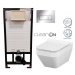 DEANTE Podomítkový rám, pro závěsné WC mísy + SLIM tlačítko chrom + WC CERSANIT CLEANON CREA čtv