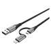 Vention MFi USB 2.0 to 2-in-1 Micro USB & Lightning Cable 0.5m Gray Aluminum Alloy Type