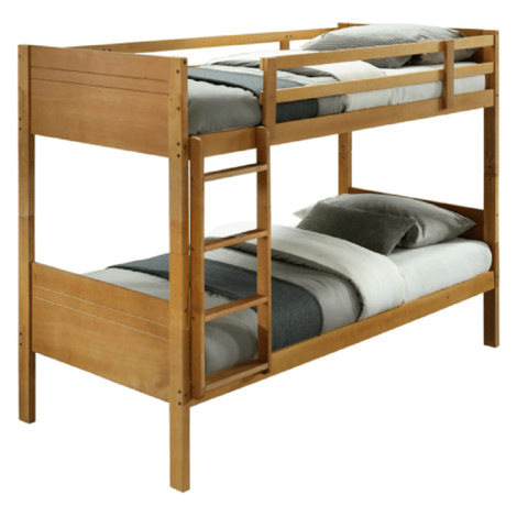 Patrová postel MAKIRA, masivní dřevo, dub Tempo Kondela
