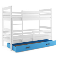 BMS Dětská patrová postel ERYK | bílá Barva: bílá / modrá, Rozměr: 200 x 90 cm