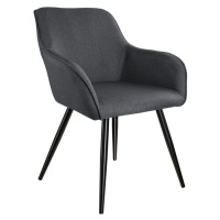 tectake 403672 židle marilyn v lněném vzhledu - tmavě šedá-černá - tmavě šedá-černá