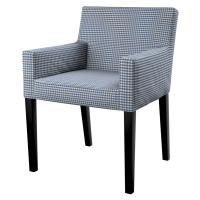 Dekoria Potah na židli Nils, tmavě modrá - bílá jemná kostka, židle Nils, Quadro, 136-00