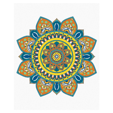 Malování podle čísel - MANDALA V Rozměr: 40x50 cm, Rámování: bez rámu a bez vypnutí plátna