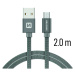 Datový kabel Swissten Textile USB / microUSB 2m, grey