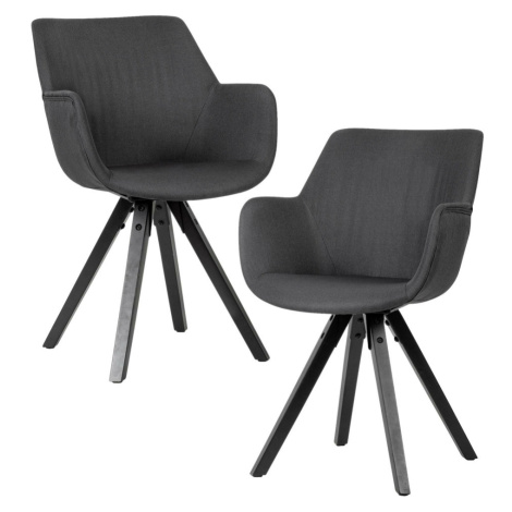 Jídelní židle s područkami černá 2ks/sada Möbelix