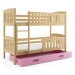 Dětská patrová postel KUBUS s úložným prostorem 80x190 cm - borovice Ružové