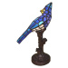 Clayre&Eef Stolní lampa 5LL-6102BL pták, modrá styl Tiffany