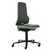 bimos Pracovní otočná židle NEON, kolečka, permanentní kontakt, koženka, zelený flexibilní pás