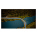 Fotografie WINDING MOUNTAIN ROAD WITH LAKE FROM, Gonsajo, 40 × 22.2 cm