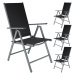 tectake 401632 4 zahradní židle hliníkové - antracit - antracit