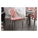 Estila Zámecká jídelní židle Modern Barock starorůžové barvy s kovovými nohami 92cm