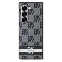 Zadní kryt DKNY PU Leather Checkered Pattern and Stripe pro Samsung Galaxy Z Fold6, černá