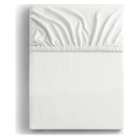 Bílé napínací prostěradlo jersey 140x200 cm Amber – DecoKing
