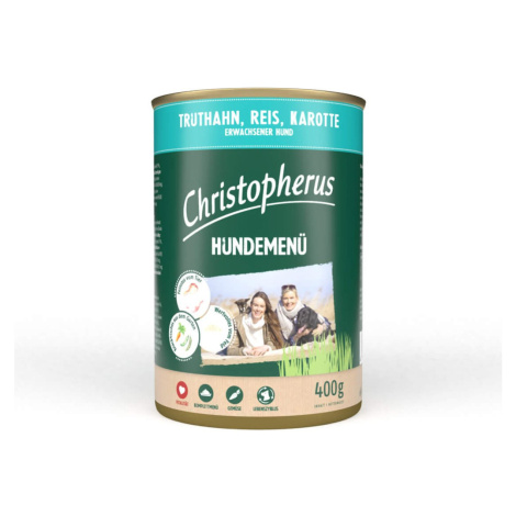 Christopherus krmivo pro psy krocan s rýží a mrkví 12 × 400 g