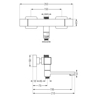 MEXEN Cube baterie termostatická vanová/ sprchová chrom 77910-00