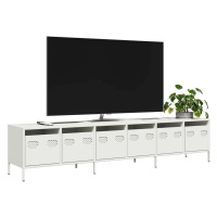 vidaXL TV skříňka bílá 202 x 39 x 43,5 cm ocel válcovaná za studena