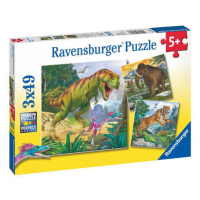 Ravensburger puzzle Dinosauři a čas 3x49 dílků