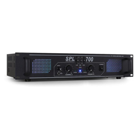 Skytec SPL-700 černý, DJ PA zesilovač 2000W ekvalizér LED