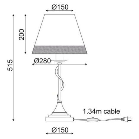 ACA Lighting Textile stolní svítidlo EG167281TBW