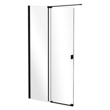 BESCO Walk-in sprchový kout VAYO BLACK Barva rámu Černá, Rozměr A 110, Rozměr C 200, Směr zavírá