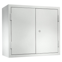 eurokraft basic Dílenská závěsná skříň, v x š x h 600 x 650 x 320 mm, plné plechové dveře, světl