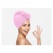 Rychleschnoucí froté turban na vlasy růžový