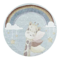 Dětský kusový koberec Lucky 3612 blue kruh 160 × 160 o cm