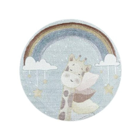 Dětský kusový koberec Lucky 3612 blue kruh 160 × 160 o cm Ayyildiz