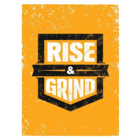 Ilustrace Rise And Grind. Workout and Fitness, subtropica, 30 × 40 cm