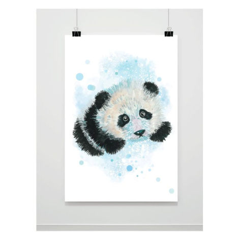Akvarelový dětský plakát s obrázkem pandy