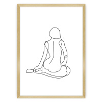 Dekoria Plakát Figure Line I, 40 x 50 cm , Výběr rámečku: Zlatý