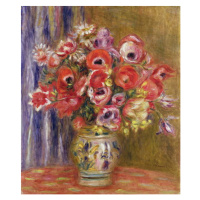 Obrazová reprodukce Vase of Tulips and Anemones, c.1895, Pierre Auguste Renoir, 33.9 × 40 cm