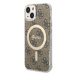 Guess GUBPP14SH4EACSW sada nabíječky MagSafe a pouzdra na iPhone 14 6.1" brown 4G Print MagSafe