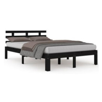 Rám postele černý masivní dřevo 200 × 200 cm, 814778