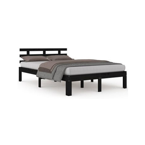 Rám postele černý masivní dřevo 200 × 200 cm, 814778 SHUMEE