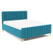 Eka Čalouněná postel SUTRA+ 120x200 cm Barva látky Trinity: (2313) Modrá, Úložný prostor: S dřev