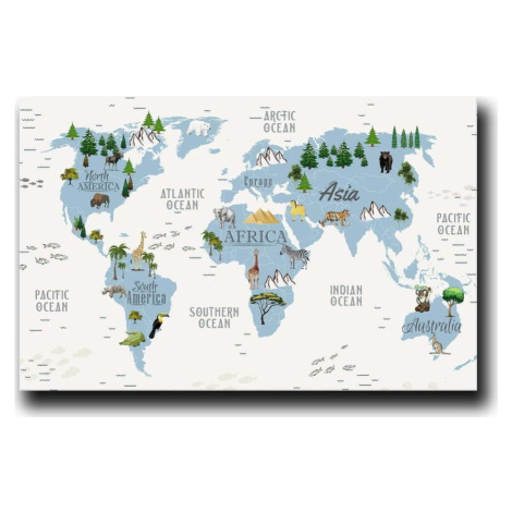 Dětský obrázek 45x70 cm Map – Wallity