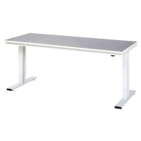 RAU Psací stůl s elektrickým přestavováním výšky, povlak z linolea, nosnost 300 kg, š x h 2000 x