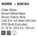NOVA LUCE závěsné svítidlo NORD čiré sklo hnědá kovová základna hnědý kabel E14 1x5W IP20 bez žá