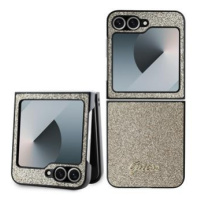 Guess hard kryt na Samsung Galaxy Z Flip 6 Gold Glitter Flakes Metal Logo