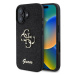 Guess PU Fixed Glitter 4G Metal Logo Zadní Kryt pro iPhone 16 Black