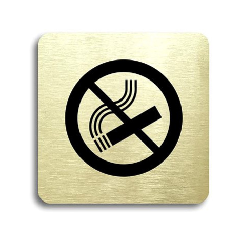 Accept Piktogram "zákaz kouření" (80 × 80 mm) (zlatá tabulka - černý tisk bez rámečku)