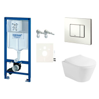 Cenově zvýhodněný závěsný WC set Grohe do lehkých stěn / předstěnová montáž+ WC Glacera Ava SIKO