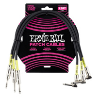 Ernie Ball 1.5' Patch Cable Straight/Angle Black - 3 Pack