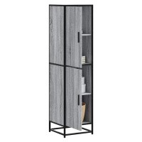 vidaXL Skříň highboard šedá sonoma 35,5x35x139 cm kompozit a kov