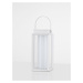 NOVA LUCE venkovní stolní lampa VERHAAL bílý hliník a čiré sklo LED 2W 3000K 3,7V 360st. IP54 so