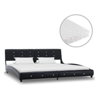 SHUMEE postel s matrací 180 × 200 cm, umělá kůže, černá