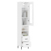 vidaXL Skříň highboard bílá s vysokým leskem 34,5x34x180 cm kompozit