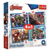 Trefl Puzzle Stateční Avengers 4v1 (35,48,54,70 dílků)