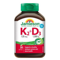 Jamieson Vitamíny K2 120mcg a D3 1000 IU 30 kapslí